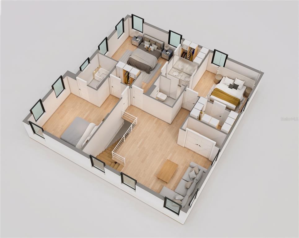 2833 4th Avenue North St. Petersburg, FL 33713 - Photo 5 of 5 wooden floor with white walls and pillows