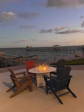 a view of a terrace with sitting area