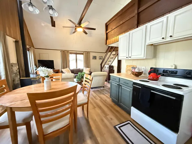 a living room with a fireplace