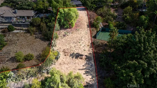 a view of a garden with pathway