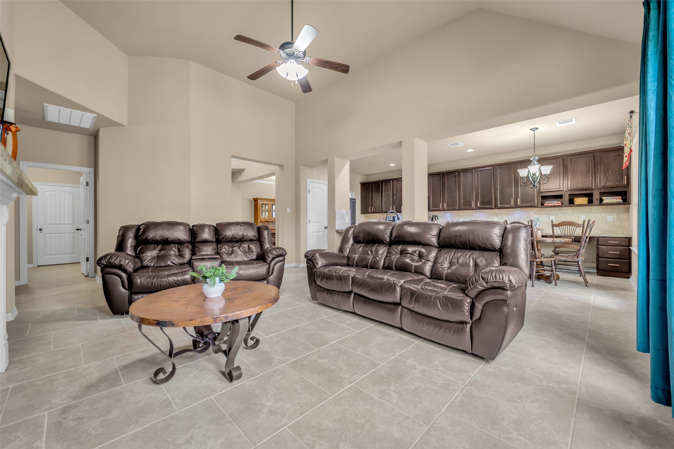 14752 Highland Ranch Drive Montgomery, TX 77316 - Photo 18 of 39 a living room with furniture and a kitchen view