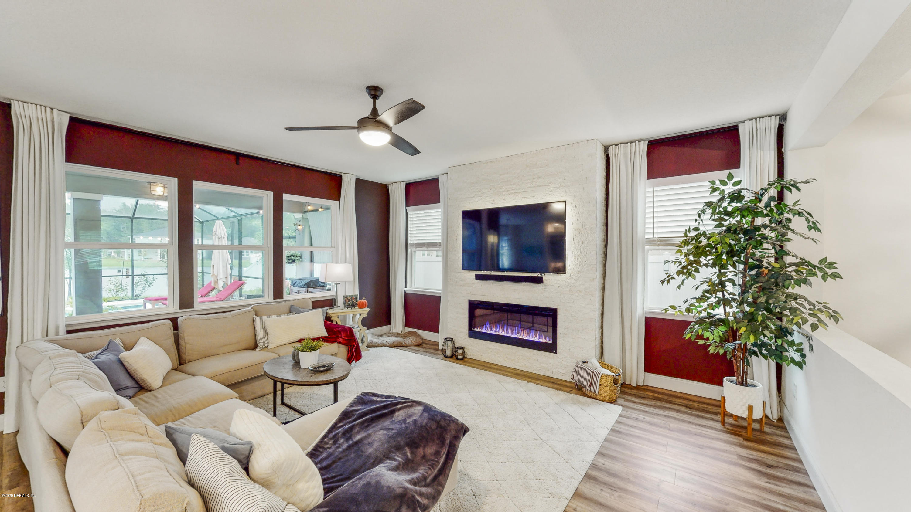 398 Rittburn Lane St. Johns, FL 32259 - Photo 10 of 39 Living Room & Electric Fireplace