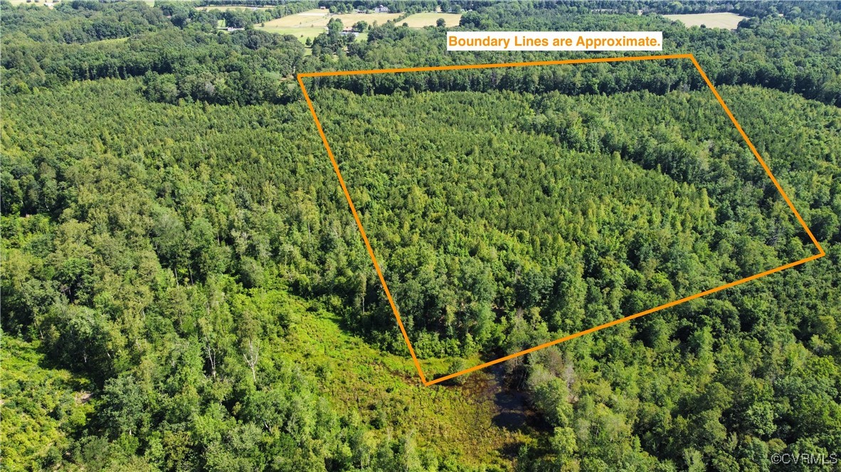 Aerial overview of property's location with a fore