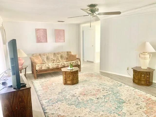 a living room with furniture