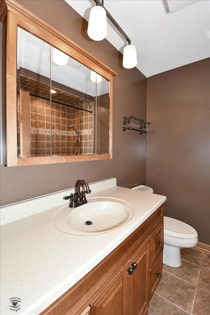 616 Northgate Road New Lenox, IL 60451 - Photo 24 of 34 a bathroom with a sink a toilet and a mirror