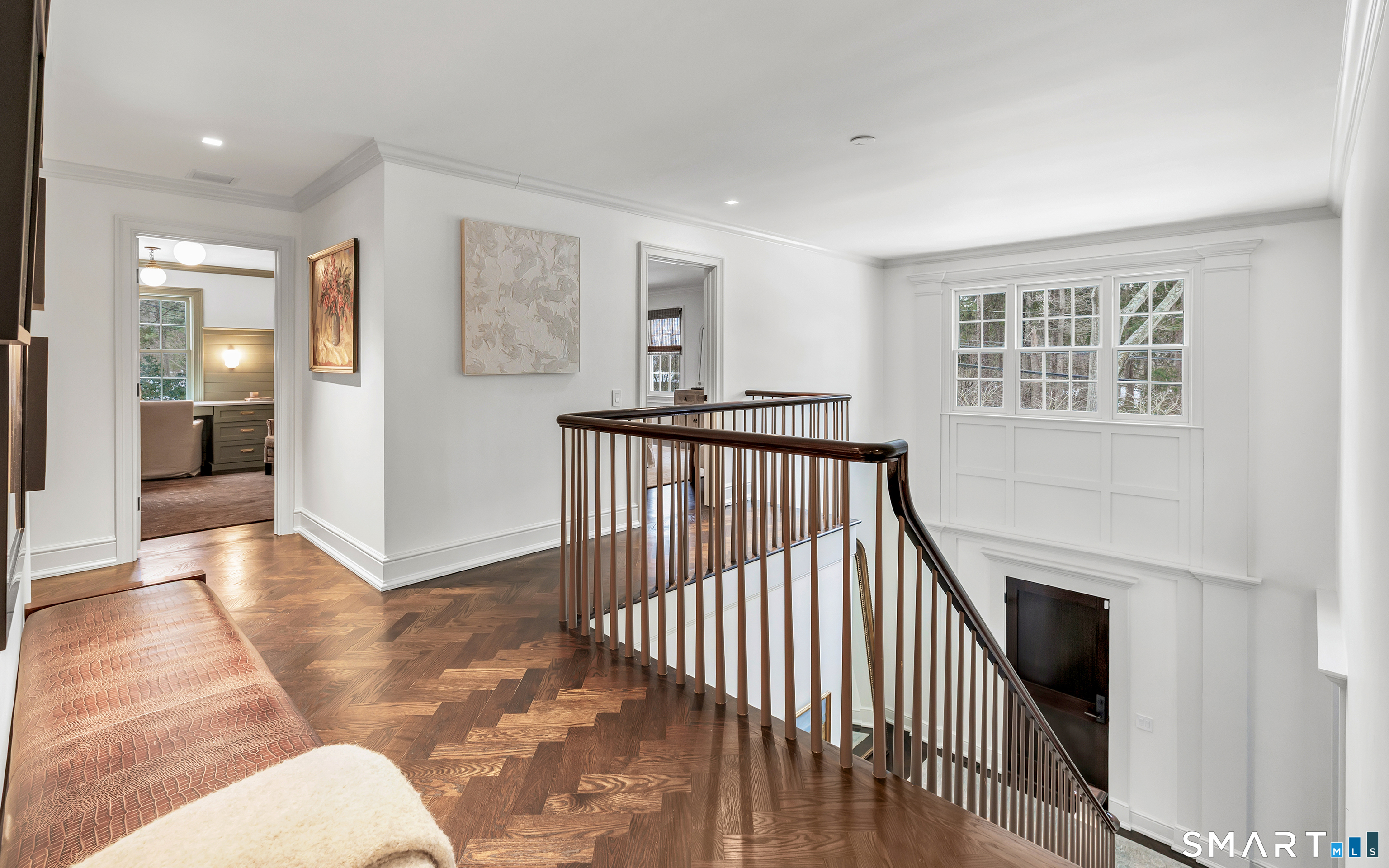 200 Longmeadow Road Fairfield, CT 06824 - Photo 22 of 40 a view of a hallway with windows