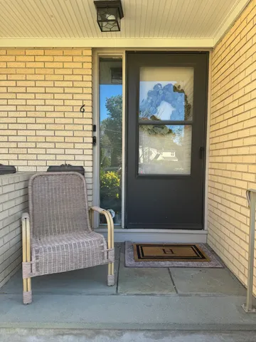 a view of a bench in the balcony