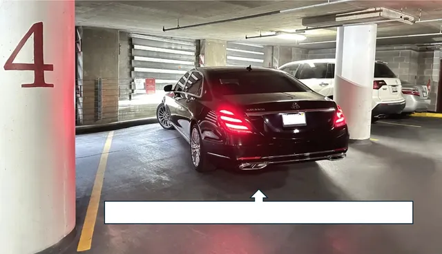 a car parked in garage