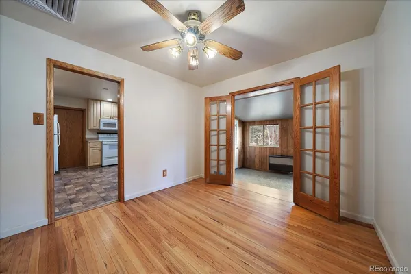 a view of a livingroom with a flat screen tv