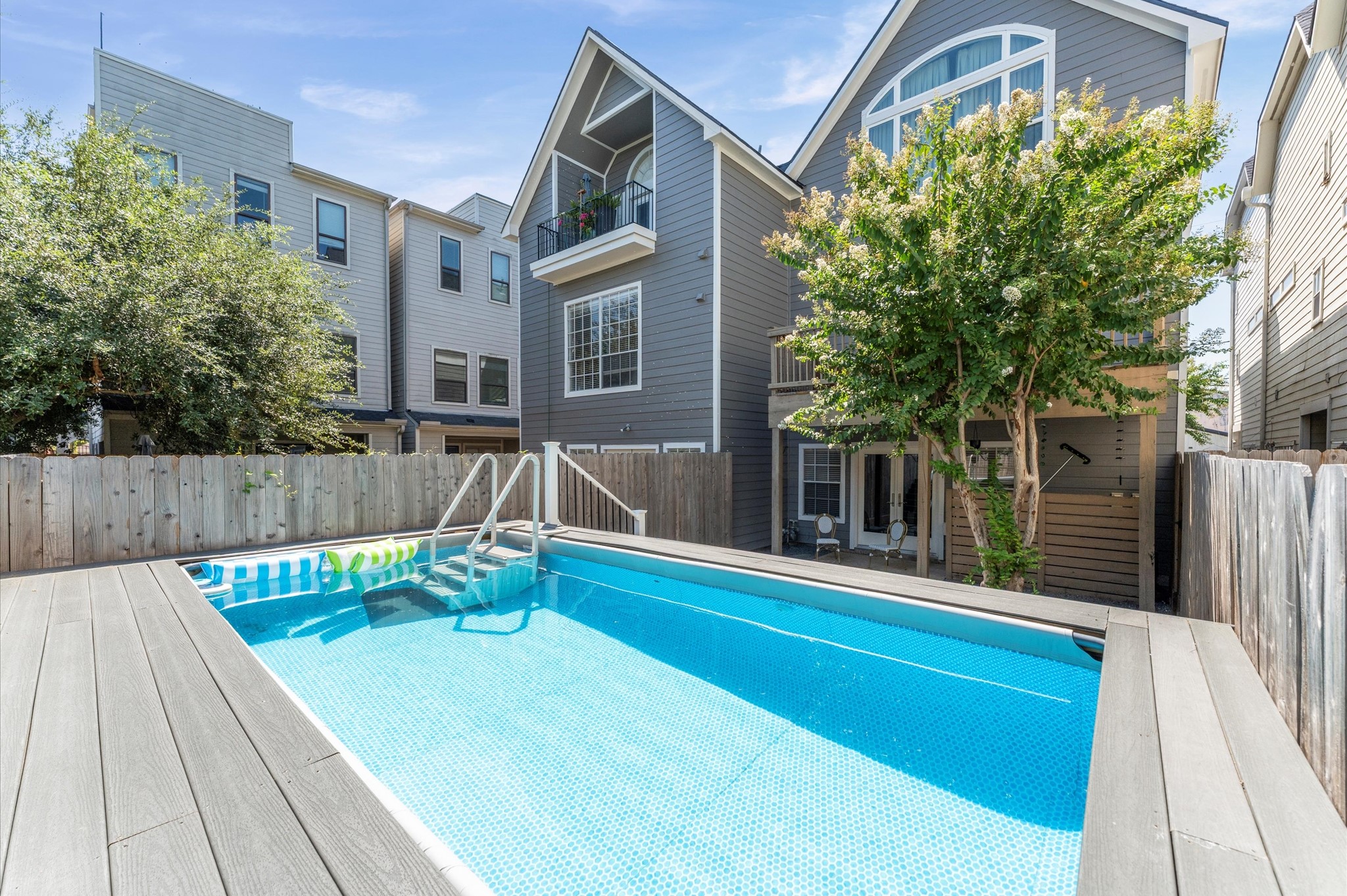 a house view with a seating space