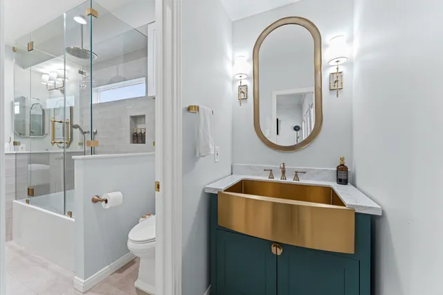 a room that has a bed and a closet in it