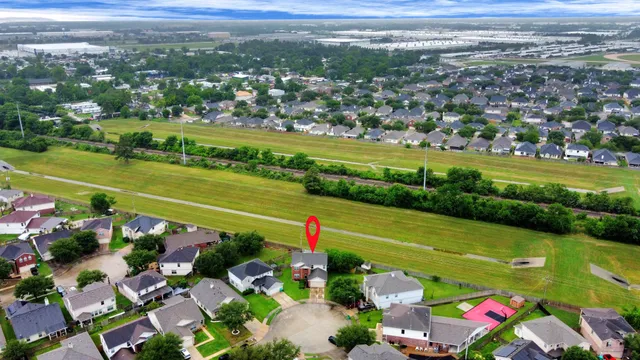 an aerial view of tennis court