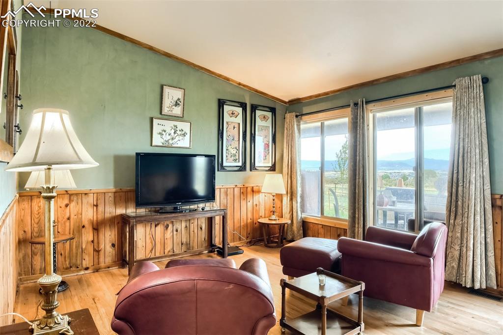 1245 South Ridge Road Castle Rock, CO 80104 - Photo 10 of 39 a living room with furniture and a flat screen tv