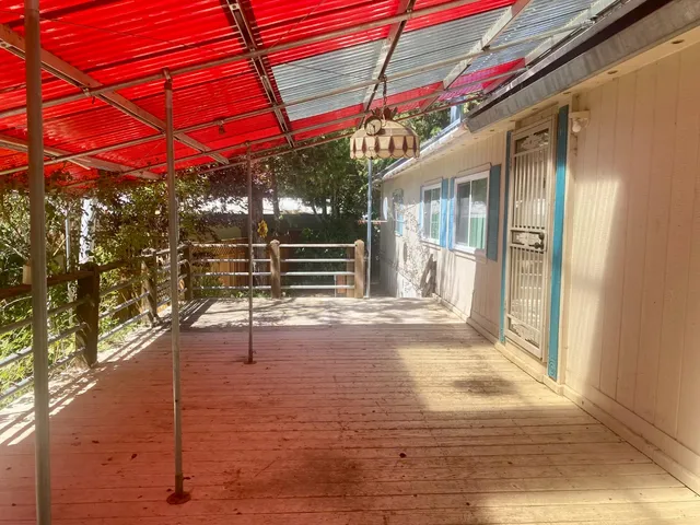 a outdoor space with balcony
