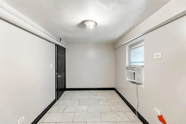 a view of a hallway with closet