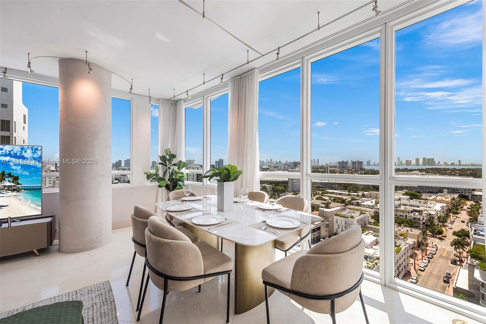 101 20th Street, Unit 2102 Miami Beach, FL 33139 - Photo 12 of 40 a view of a dining room with furniture window and outside view