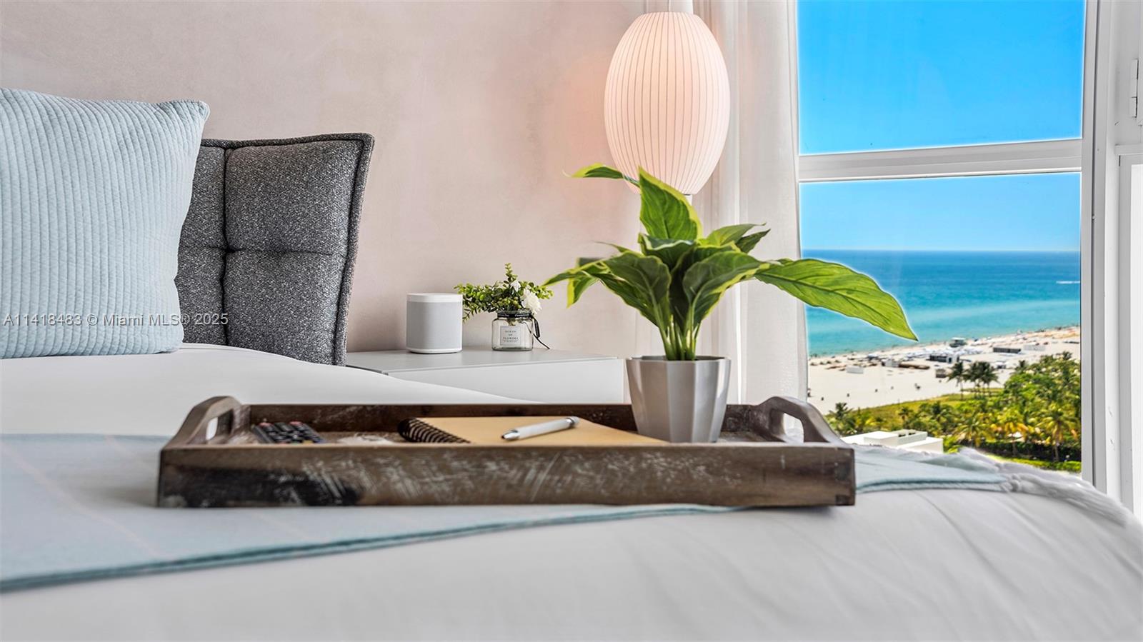 101 20th Street, Unit 2102 Miami Beach, FL 33139 - Photo 21 of 40 a living room with a couch and a potted plant