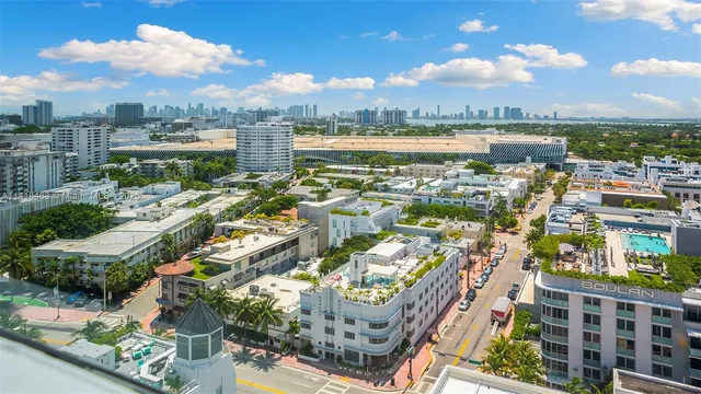 a view of a city and lake