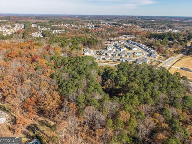 an aerial view of multiple house
