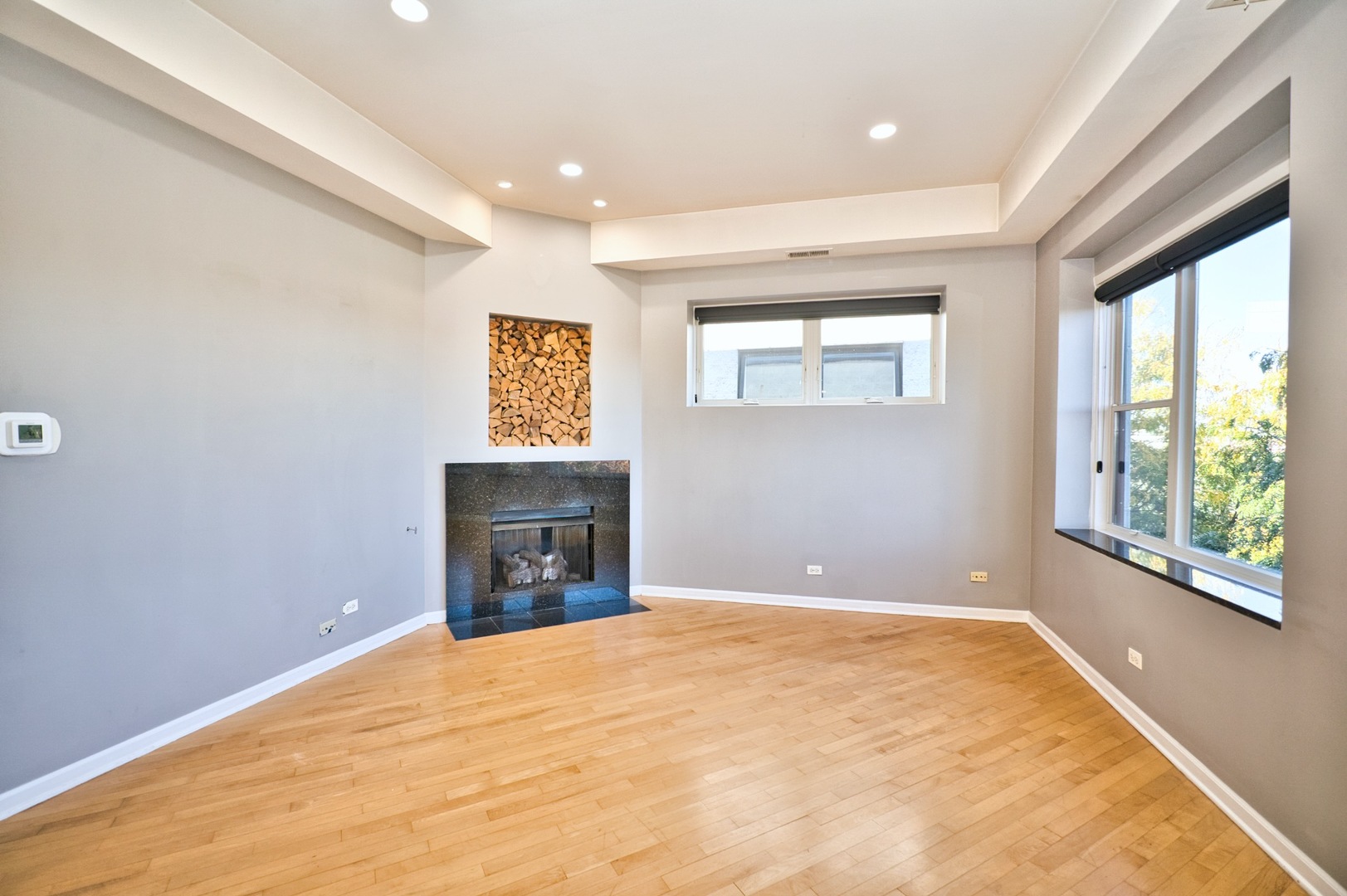 2317 West Wolfram Street, Unit 515 Chicago, IL 60618 - Photo 7 of 35 a view of an empty room with a window and a fireplace