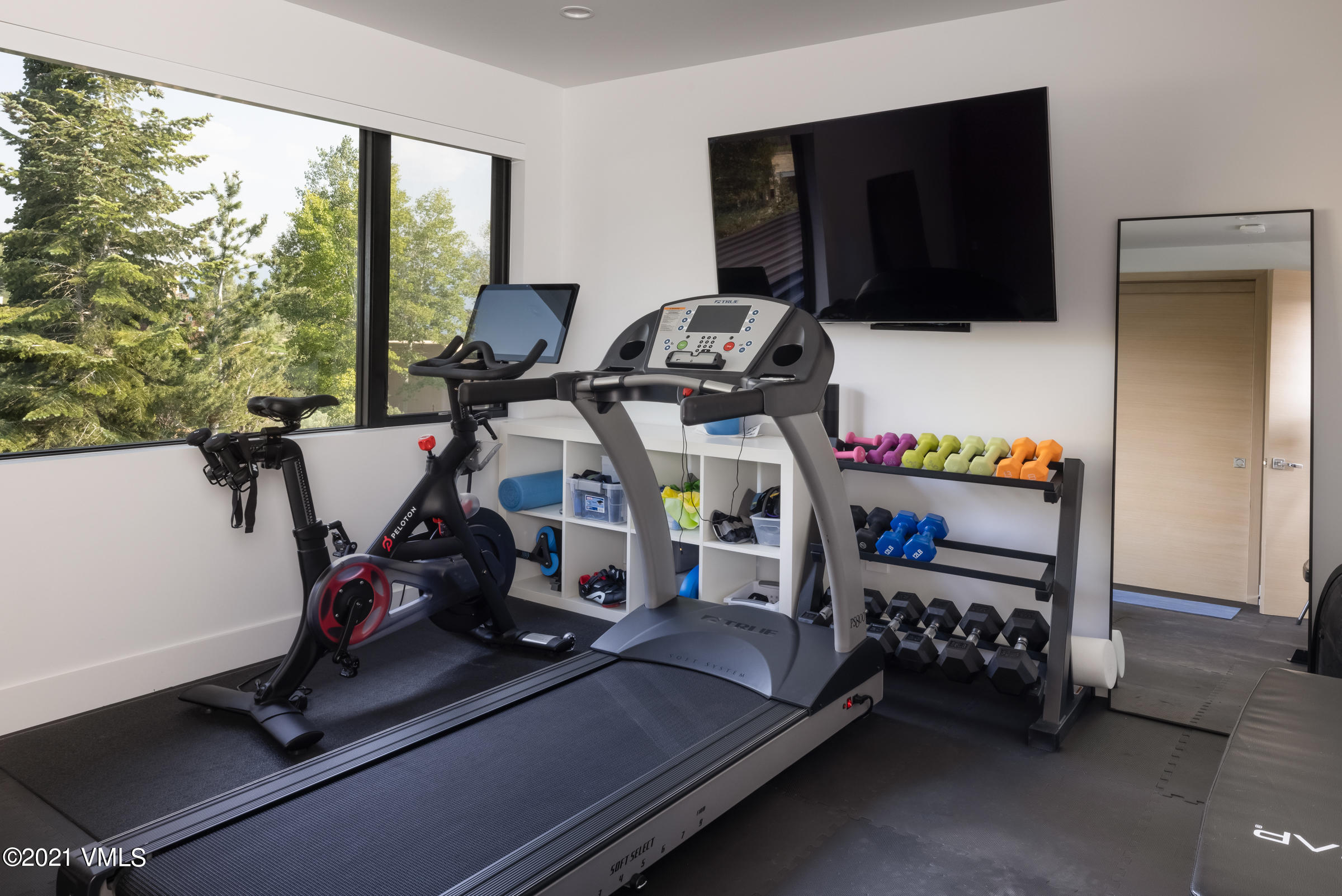 4380 June Point Avon, CO 81620 - Photo 25 of 39 a room with gym equipment and a large window