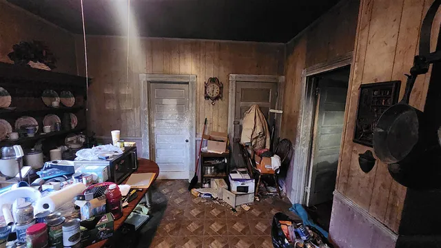 a room with gym equipment