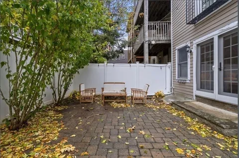 a view of a outdoor space with a patio