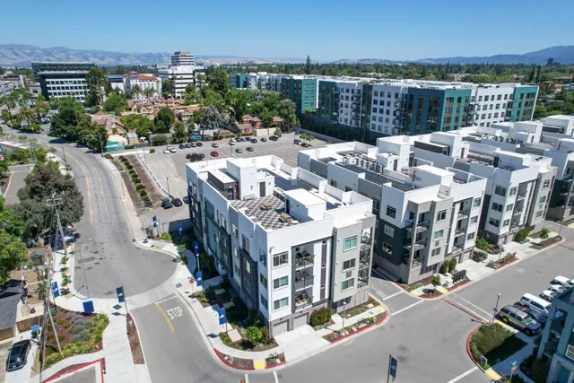 a view of a city that has tall buildings