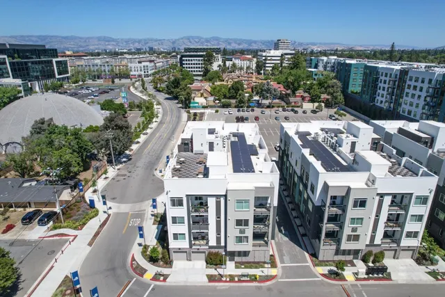 a view of a city with tall buildings