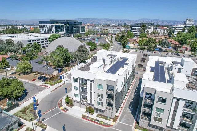 an aerial view of multiple house