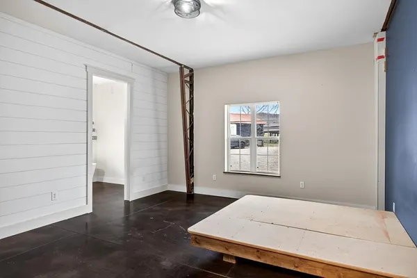 a view of an empty walk in closet