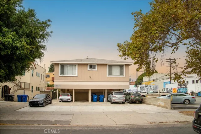 a view of a building with a street