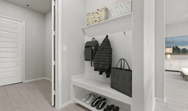 a bed room with a bed and a large window