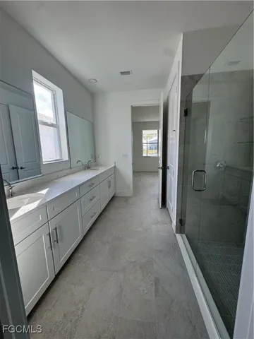 a bathroom with a shower