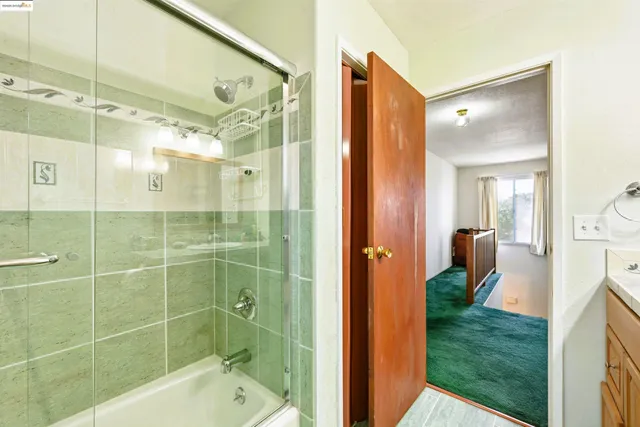 a view of a pathway with flower plants