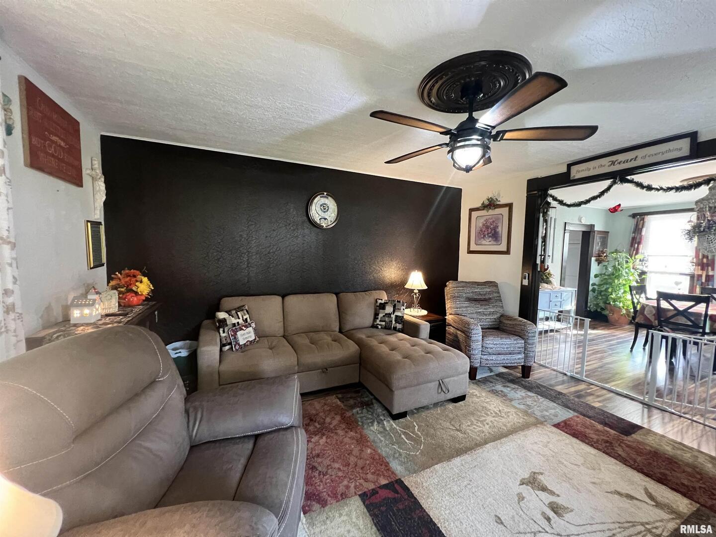 209 Northwest 6th Street Aledo, IL 61231 - Photo 15 of 28 a living room with furniture and a ceiling fan