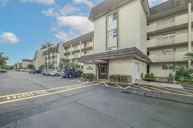 a view of a swimming pool with a garden