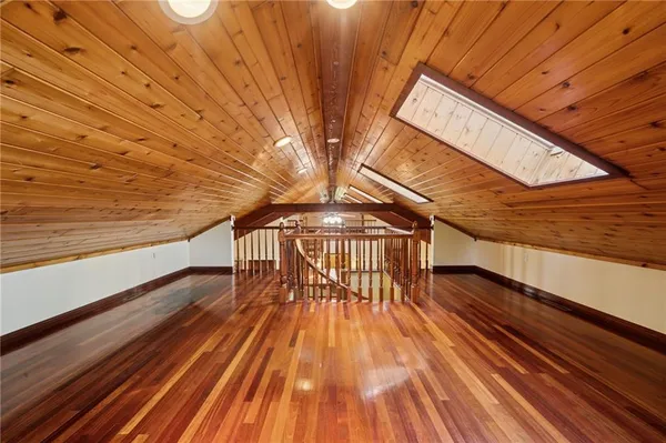 a view of outdoor space with wooden floor