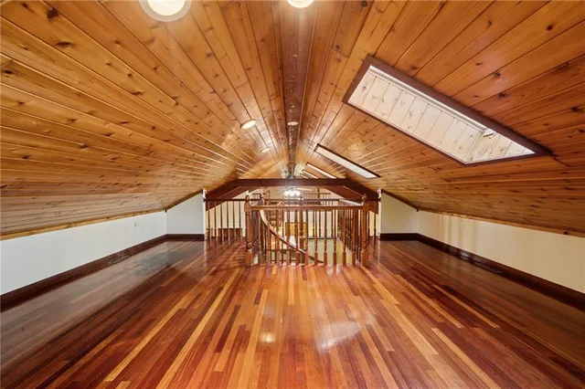 a view of outdoor space with wooden floor