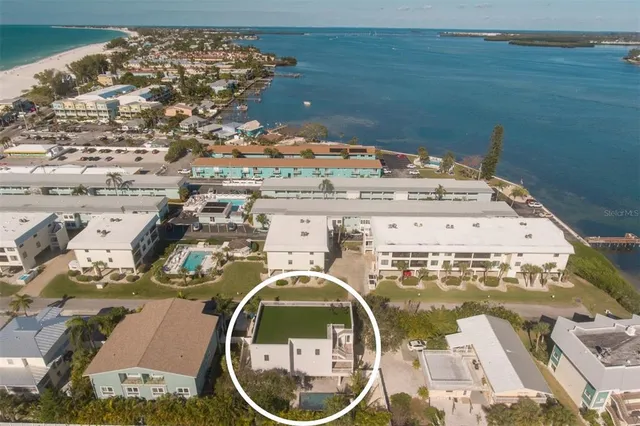 an aerial view of a house