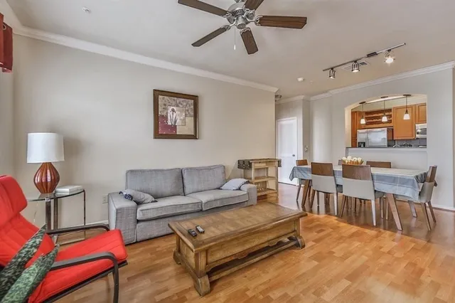 a living room with furniture