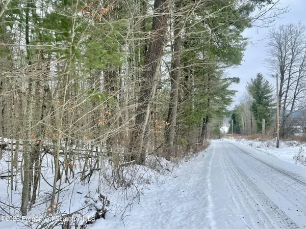 a view of a road with snow on the road
