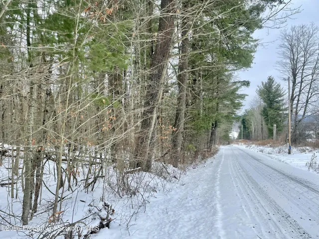 a view of a road with snow on the road