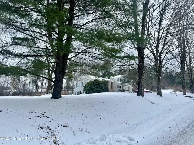 a view of a backyard of the house