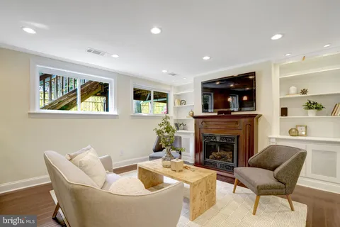 a workspace with furniture and window