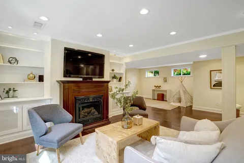 a view of a yard with plants and trees