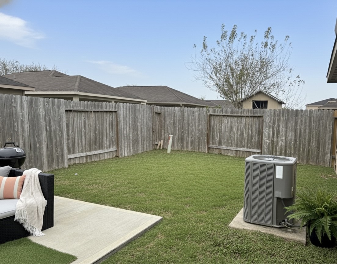 11230 Hall Ranch Court Houston, TX 77075 - Photo 9 of 21 a view of a backyard with potted plants and wooden fence