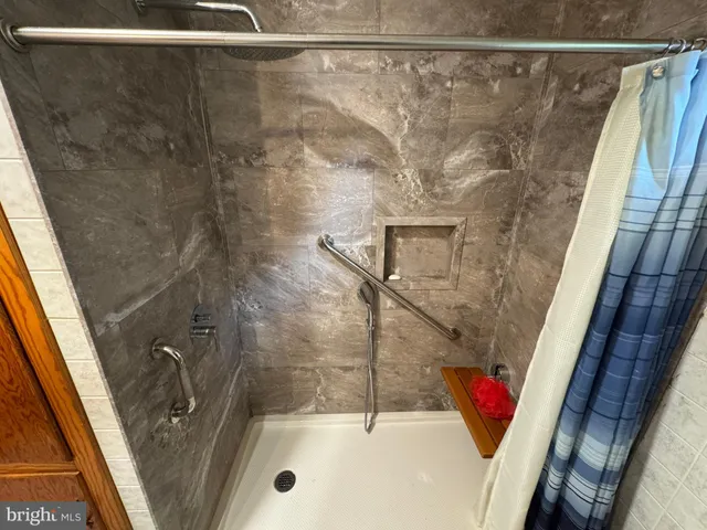 a view of workspace with wooden floor