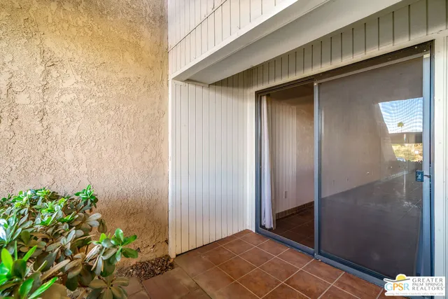a view of a park with palm trees