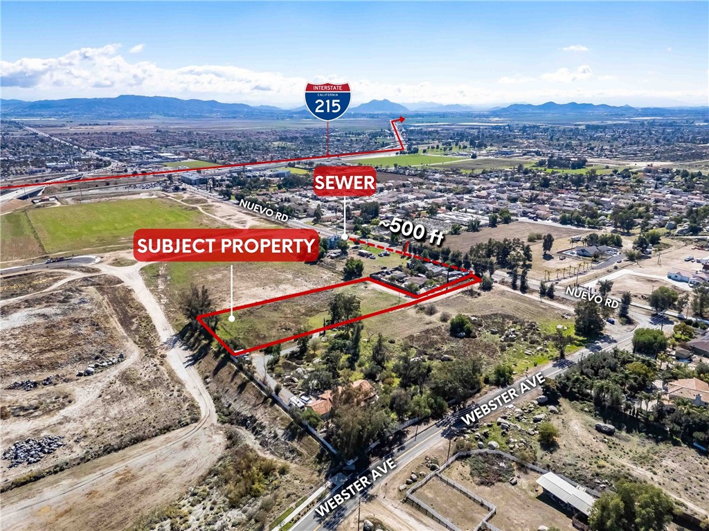 24003 Nuevo Road Perris, CA 92570 - Photo 1 of 7 2.22 acres in Riverside County land with Mixed-Use Zoning, bordering Perris